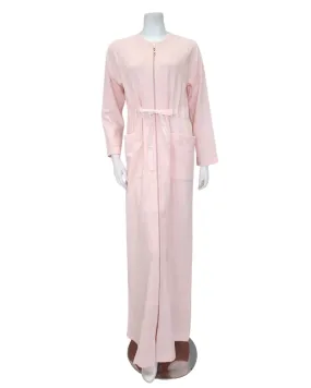 22310C 100% Cotton Soft Pink Zippered Robe