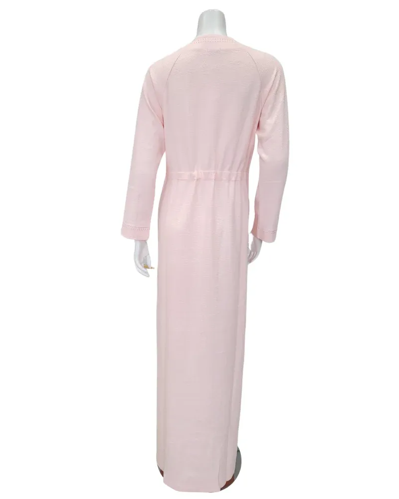 22310C 100% Cotton Soft Pink Zippered Robe