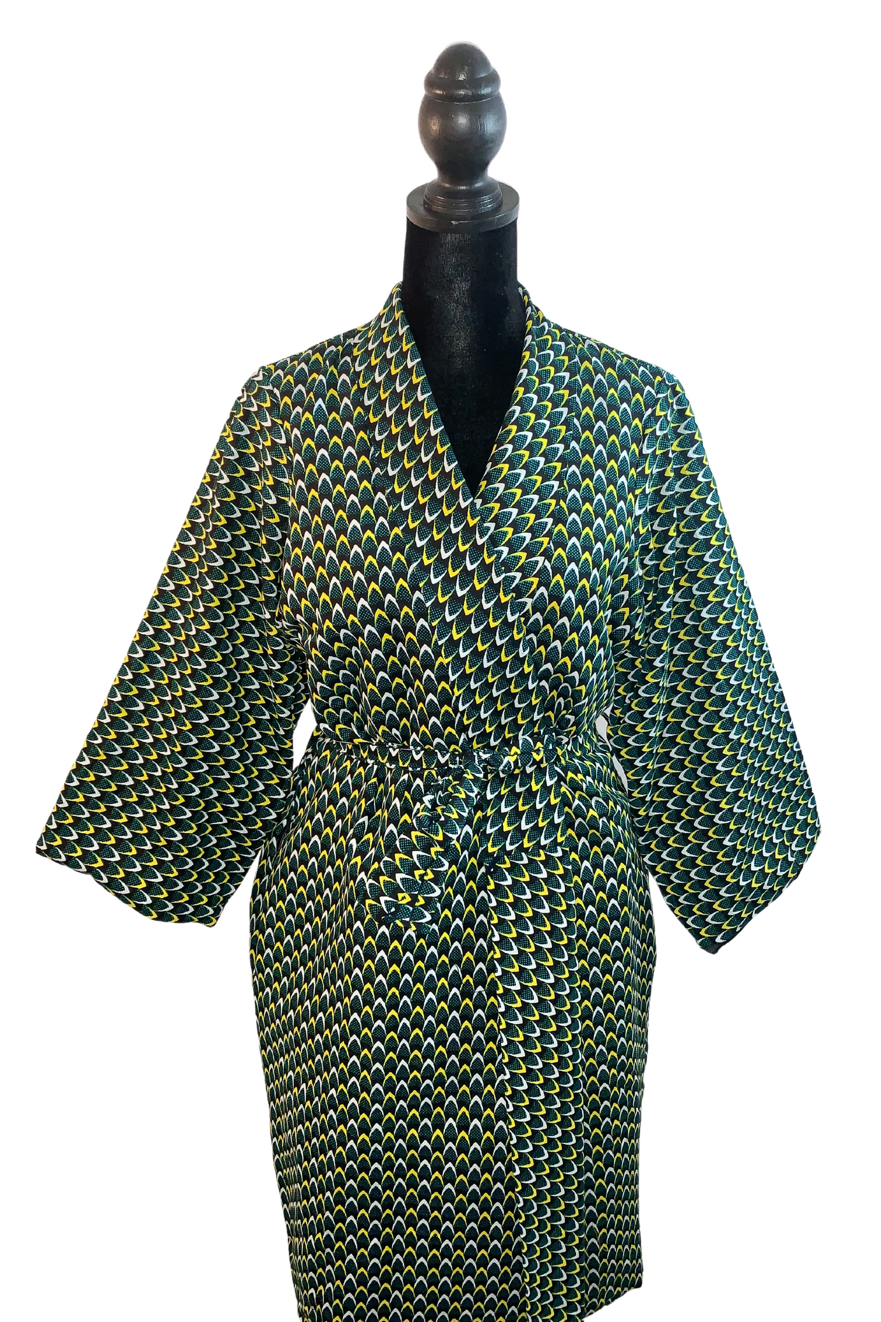 Afia African Print Satin Robe