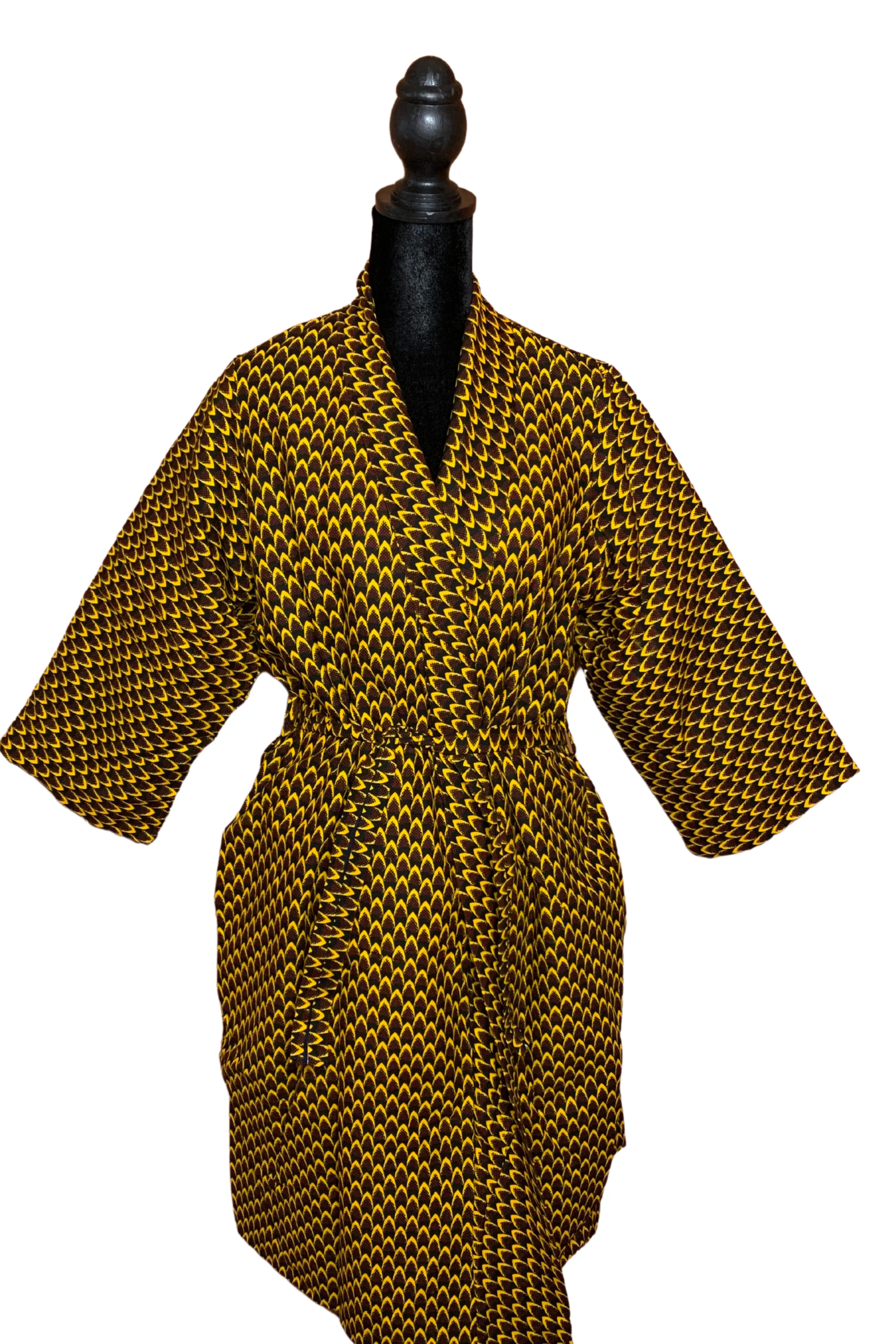 Afia African Print Satin Robe