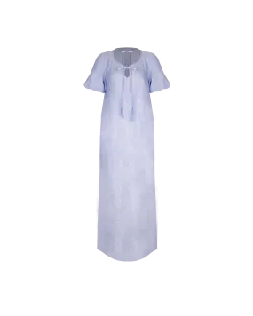 ANGEL LINEN MAXI DRESS BLUE MARLE