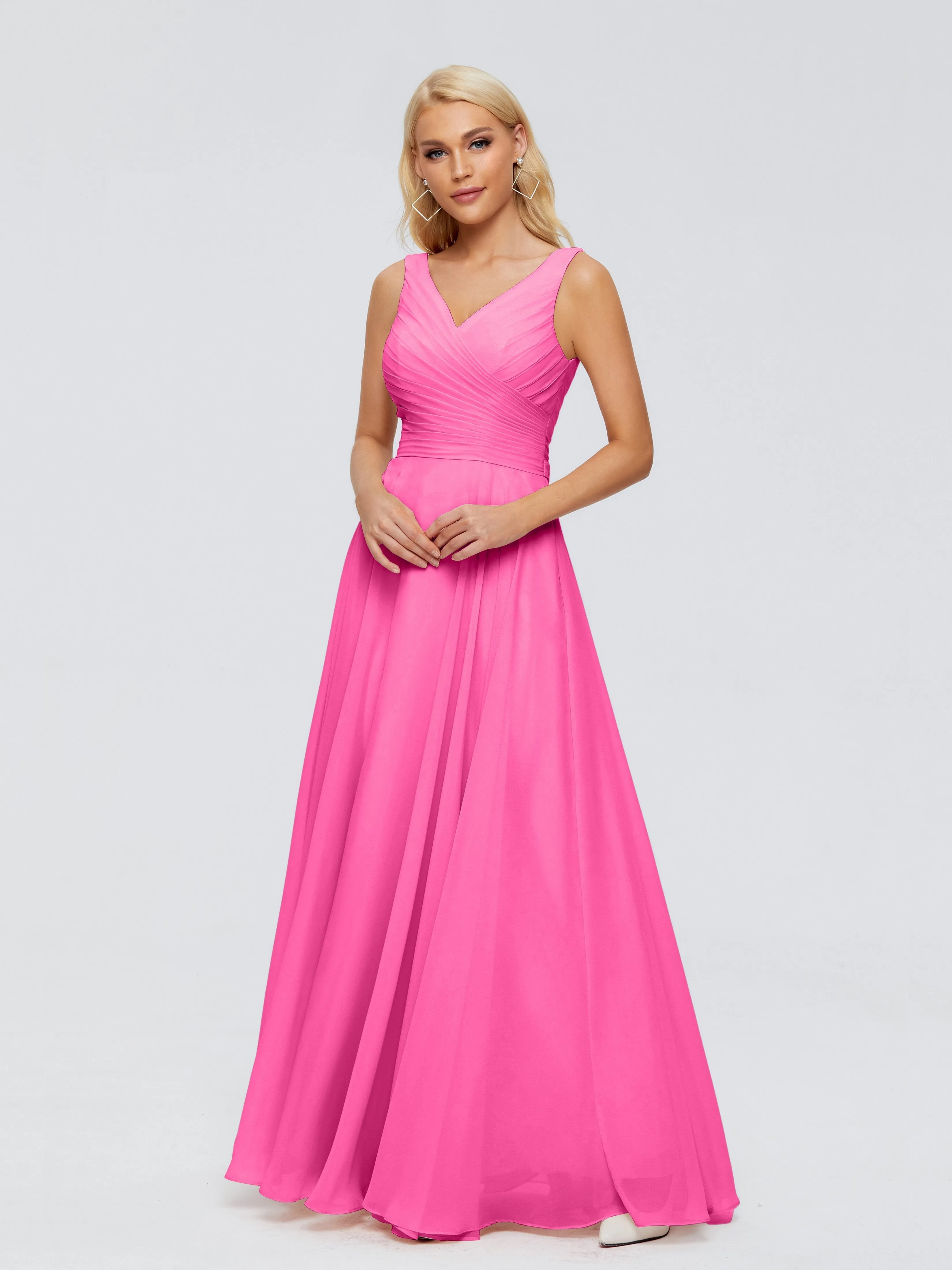 Azalea Bridesmaid Ryleigh Flowy Chiffon Bridesmaid Dresses With Bow