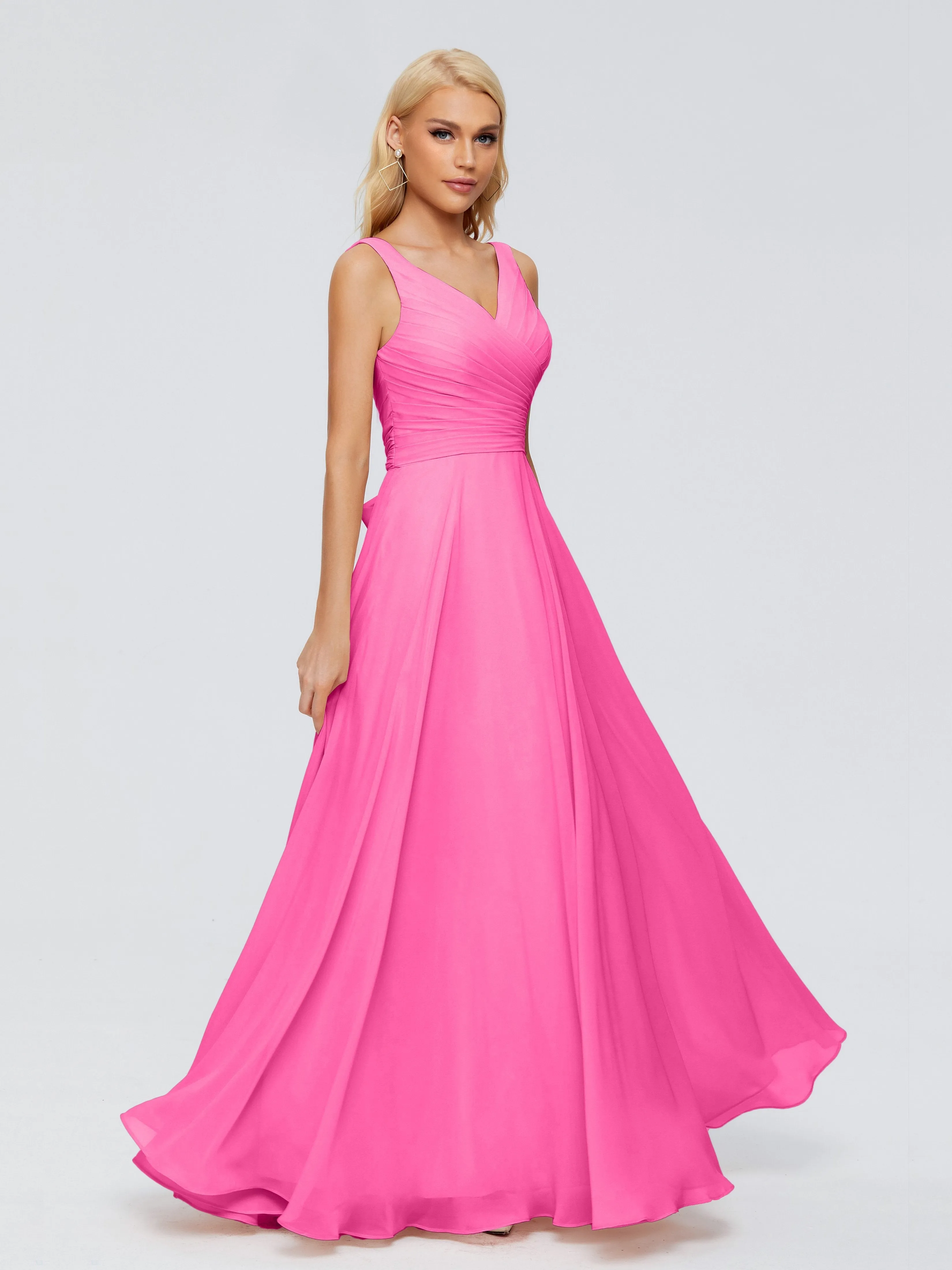 Azalea Bridesmaid Ryleigh Flowy Chiffon Bridesmaid Dresses With Bow