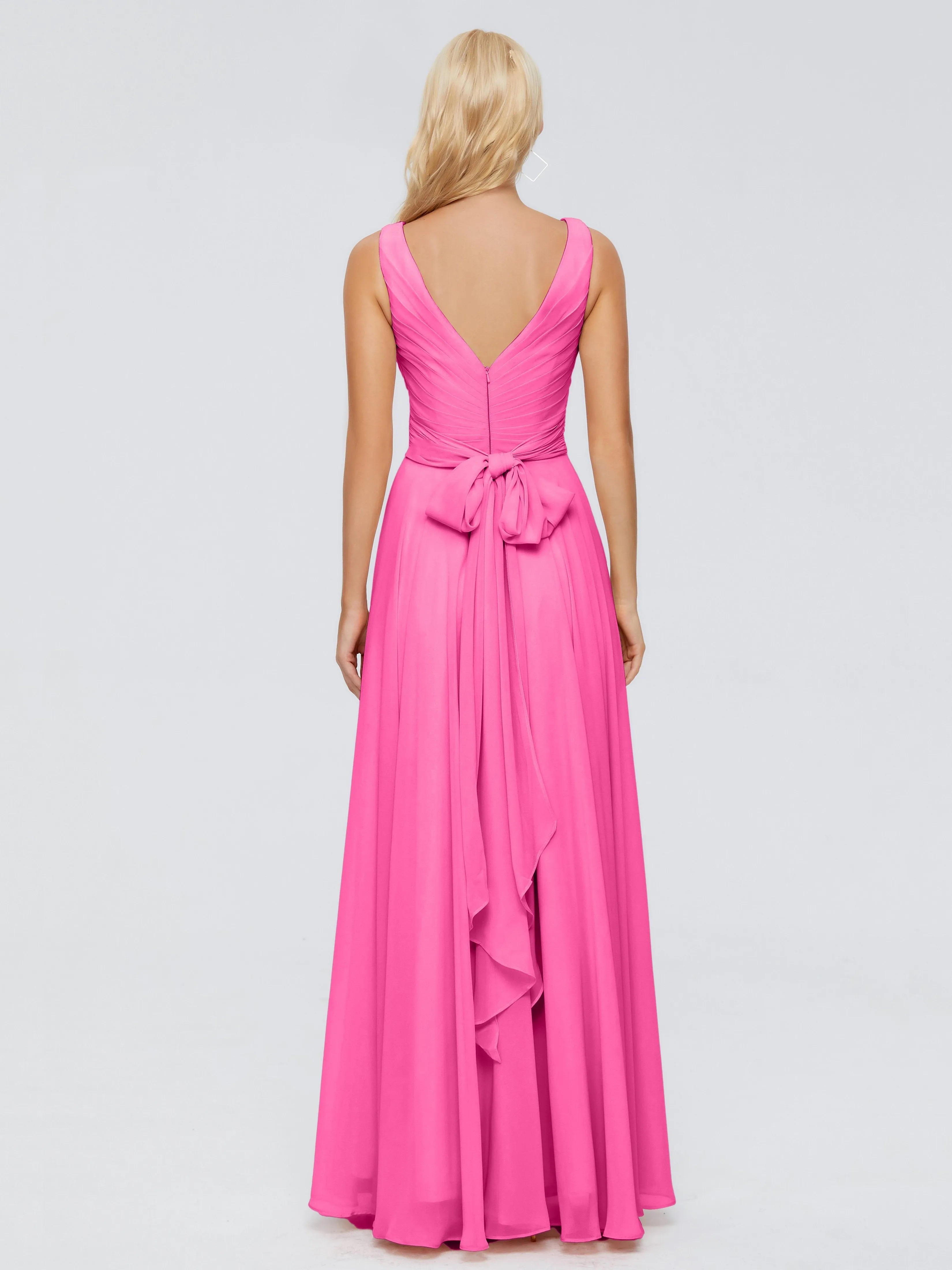 Azalea Bridesmaid Ryleigh Flowy Chiffon Bridesmaid Dresses With Bow