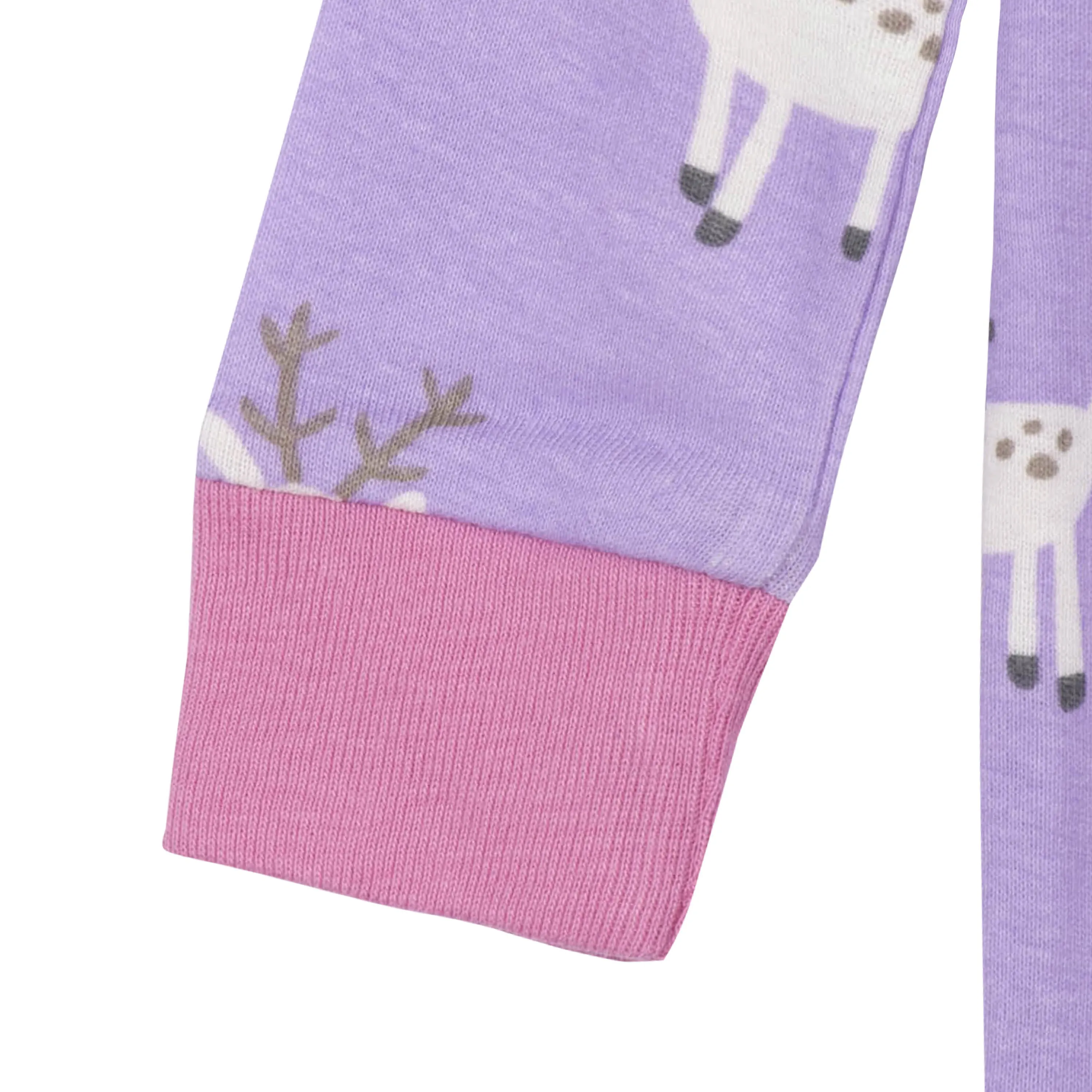 Baby Girls' 2-Pack Organic Reindeer Snug Fit Footed Pajamas