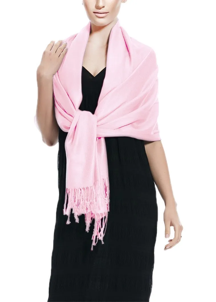 Baby Pink Baby Pink Pashmina Shawl Wrap Scarf