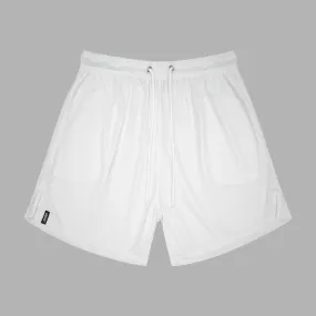 Basic White Relaxed Shorts - 8"