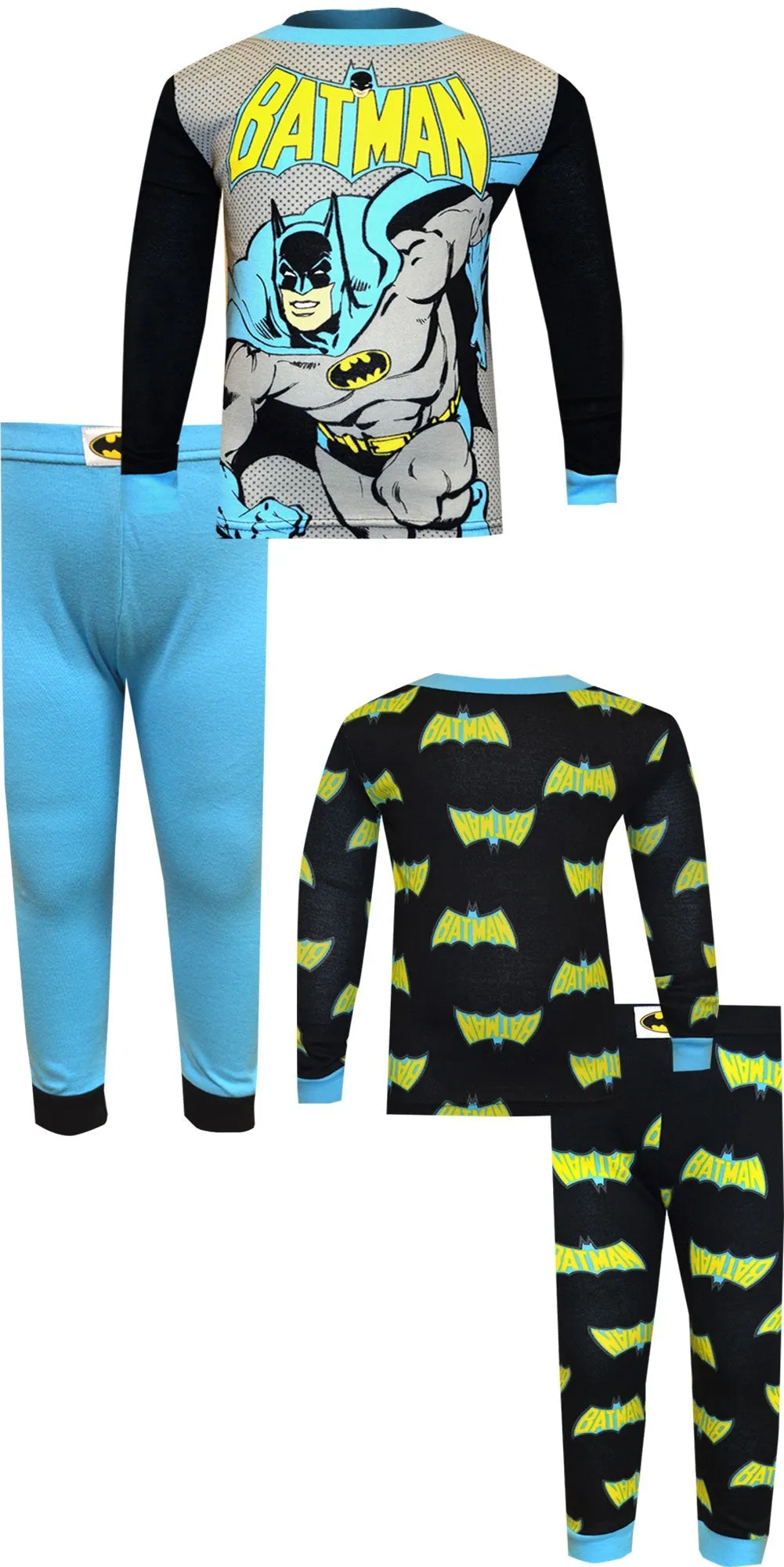 Batman Classic Long Sleeve Cotton 4 Piece Pajama