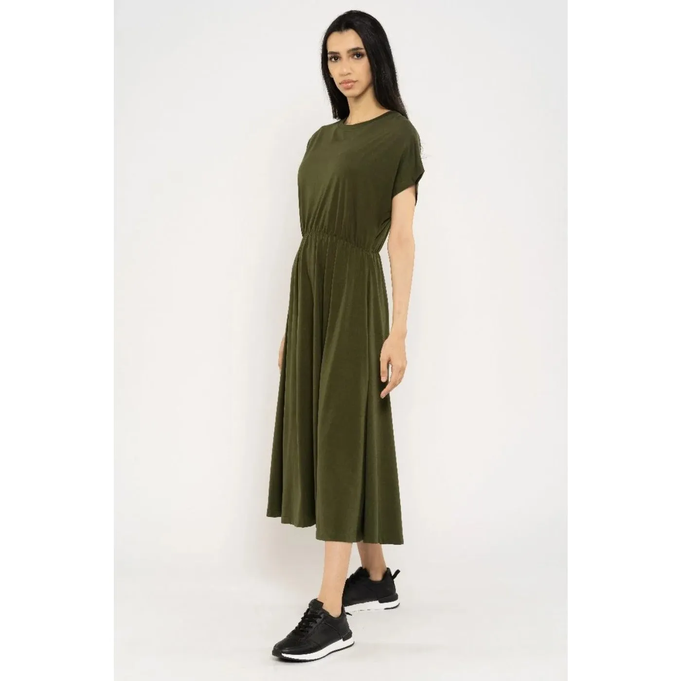 Blueage Green Flowy Midi Dress