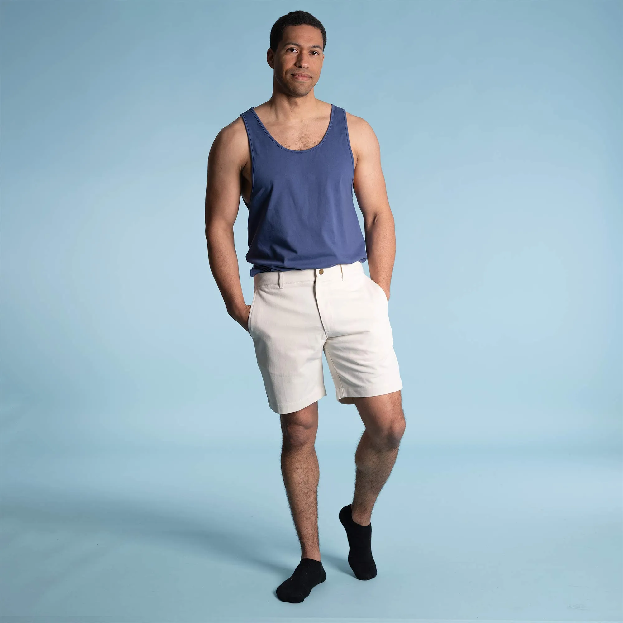 BRAD 100% Organic Prima Cotton Muscle Tank Top (Deep cut) (OC Thread Option, 100% Biodegradable)