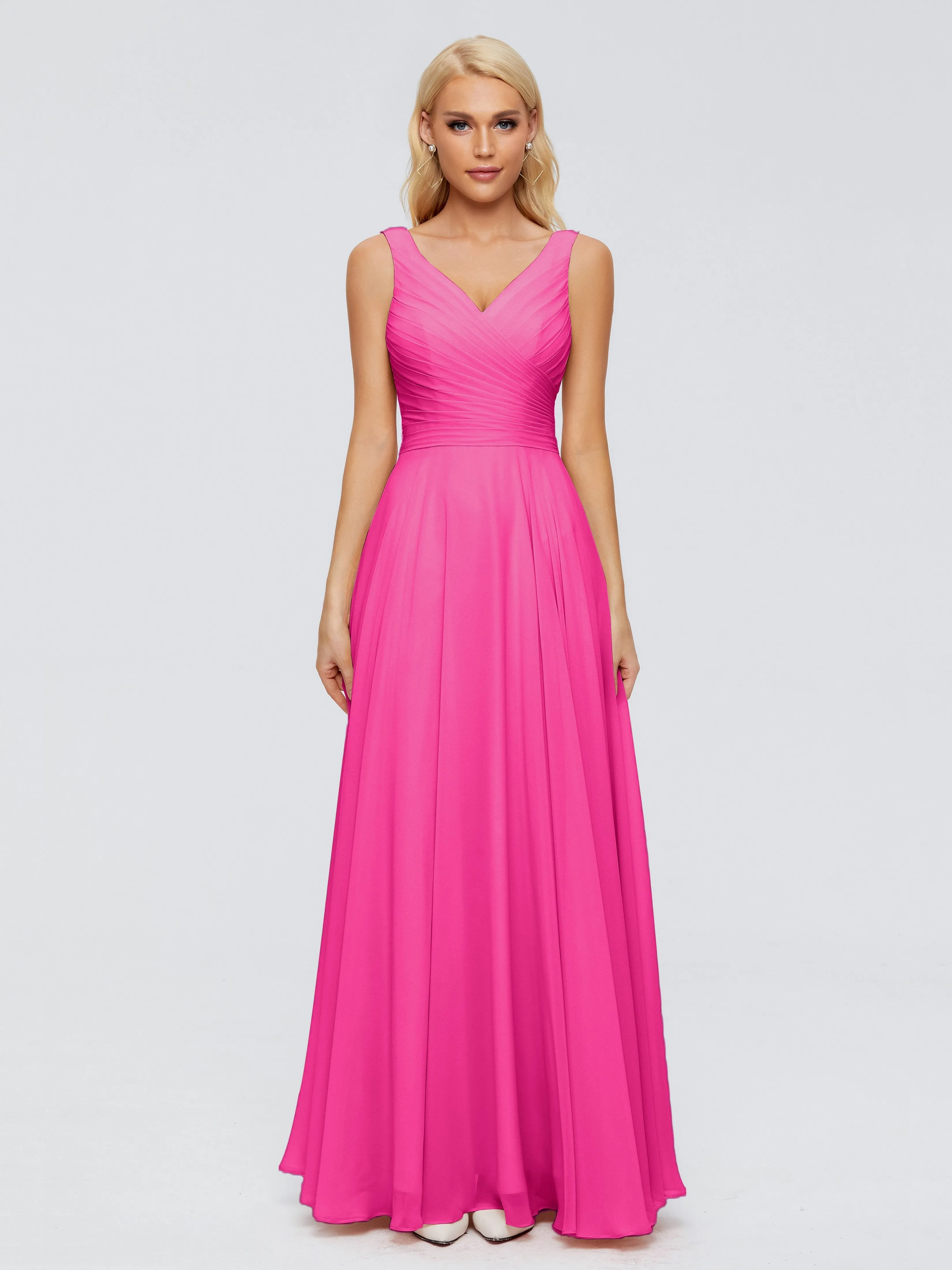 Bridesmaid Dress Fuchsia Ryleigh Flowy Chiffon Bridesmaid Dresses With Bow