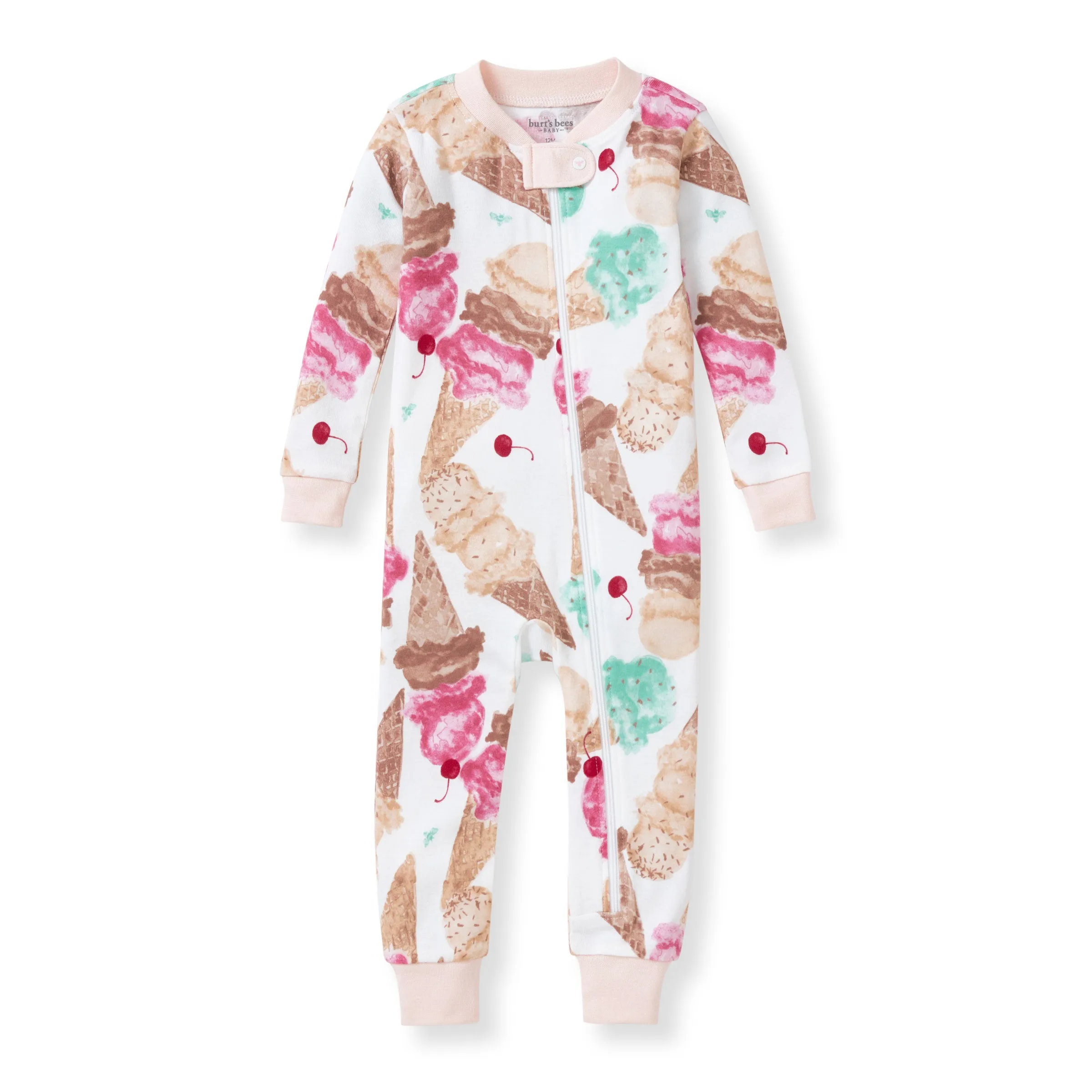 Burt's Bees Organic One-Piece Snug Fit Sleeper Ice Cream Social