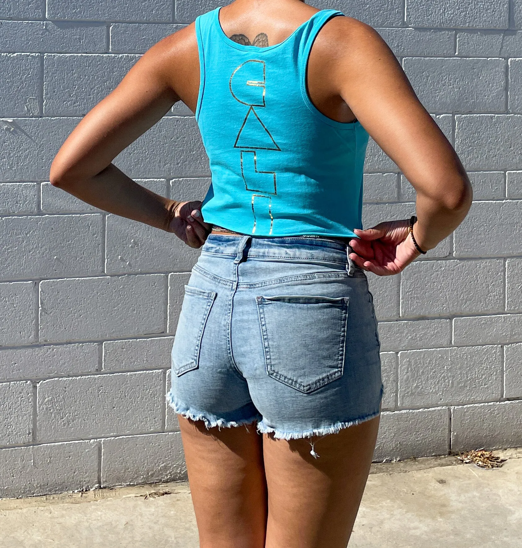 Cali Crop Tank - Blue Crush