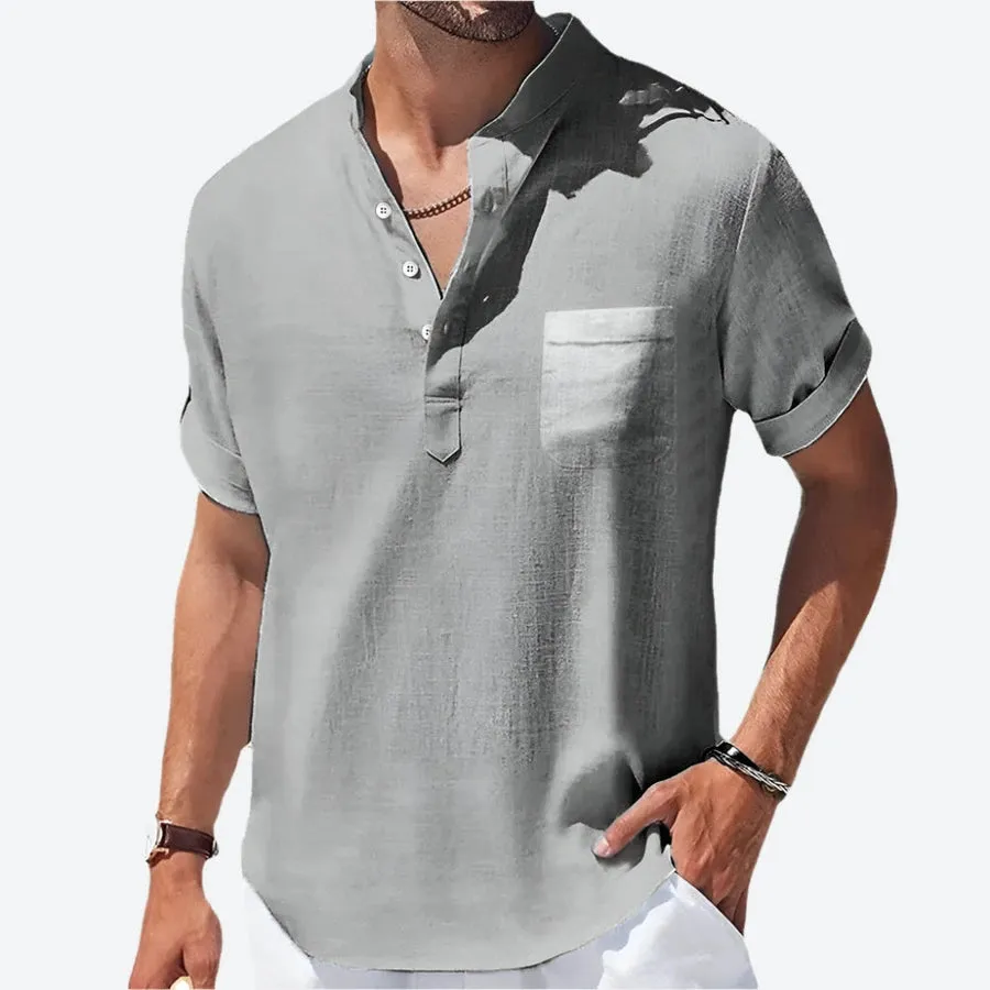 Casual Lightweight Mandarin Collar Shirts