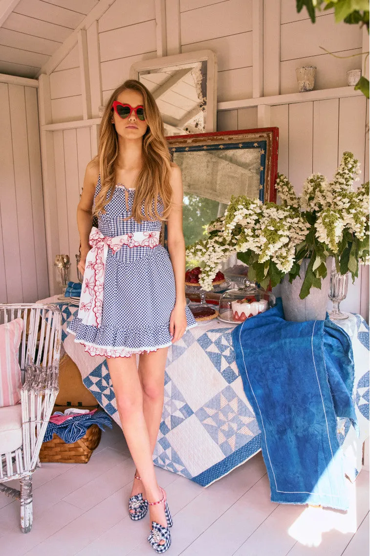 Ceronne Gingham Cotton Mini Dress