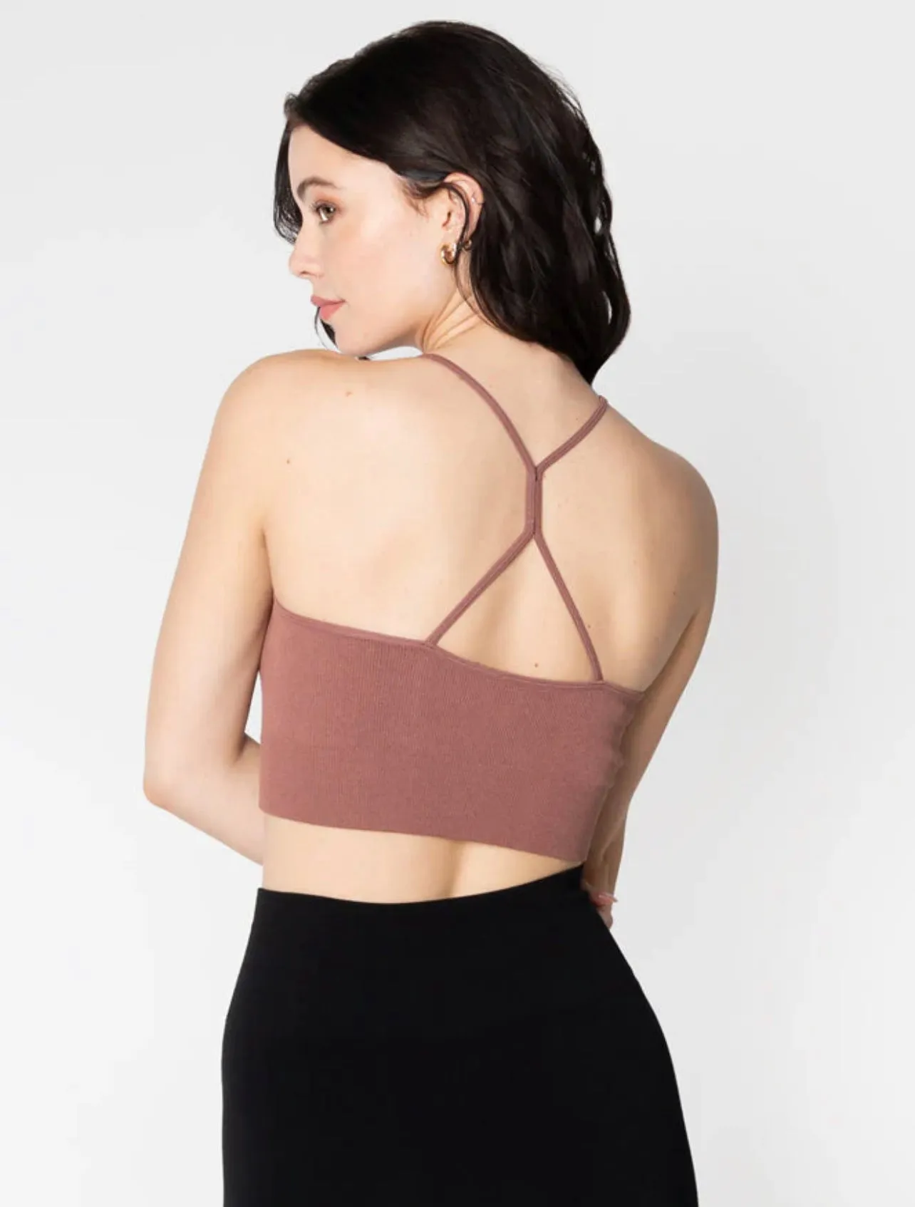 C'EST MOI BAMBOO RIBBED CROSS BACK TANK