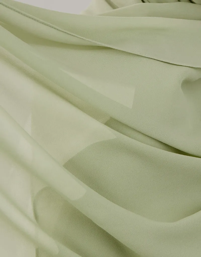 Chiffon Shawl - Shades of Light Green