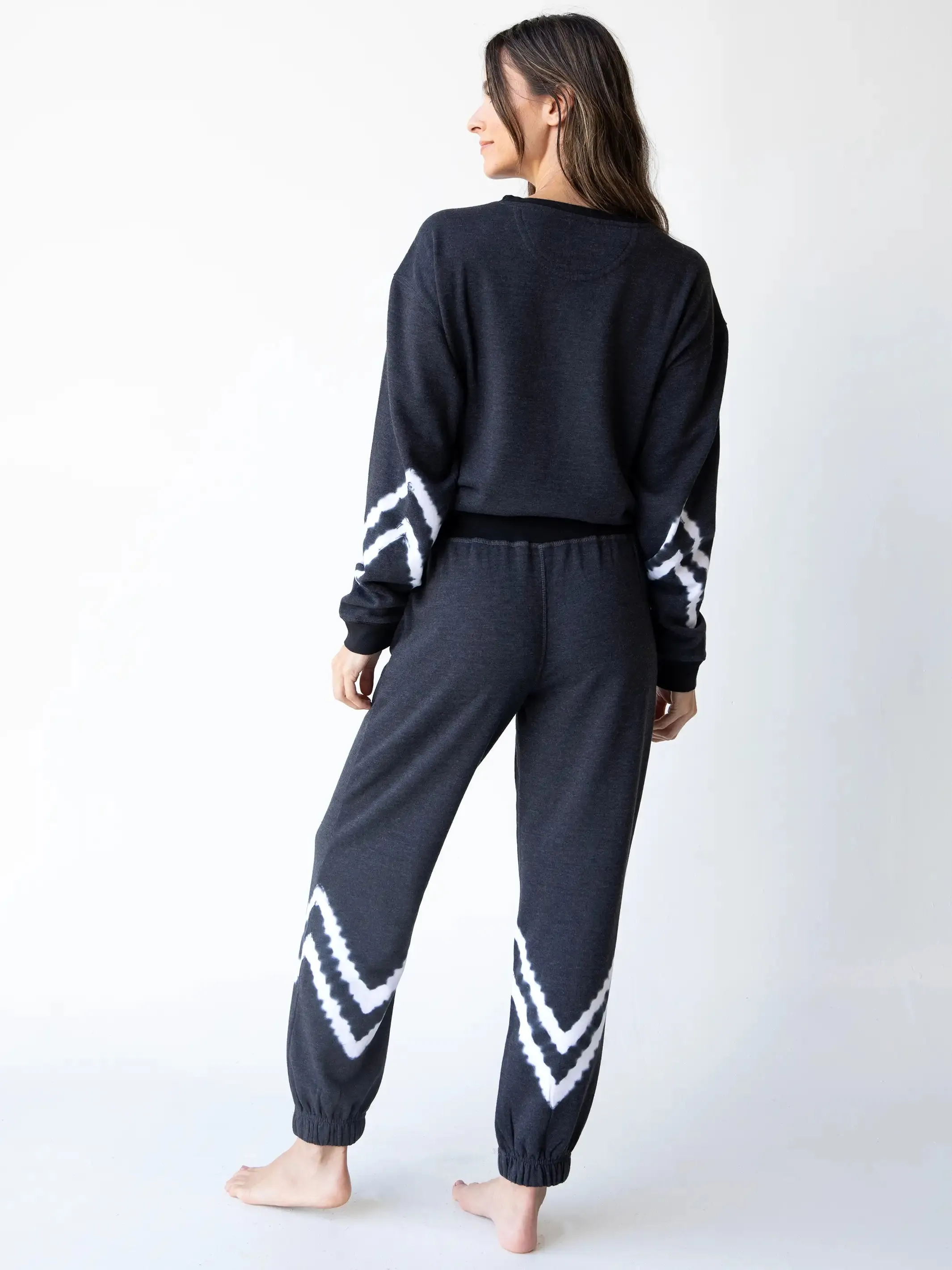 Comfy Jogger Pants - Charcoal Chevron