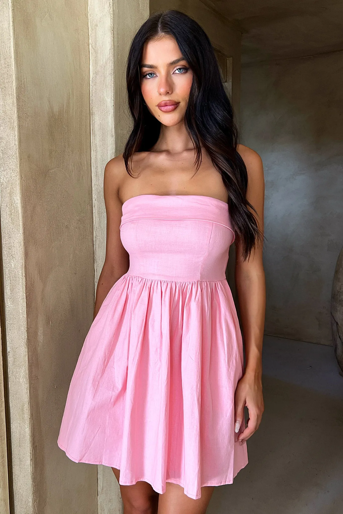 Cornell Mini Dress - Baby Pink