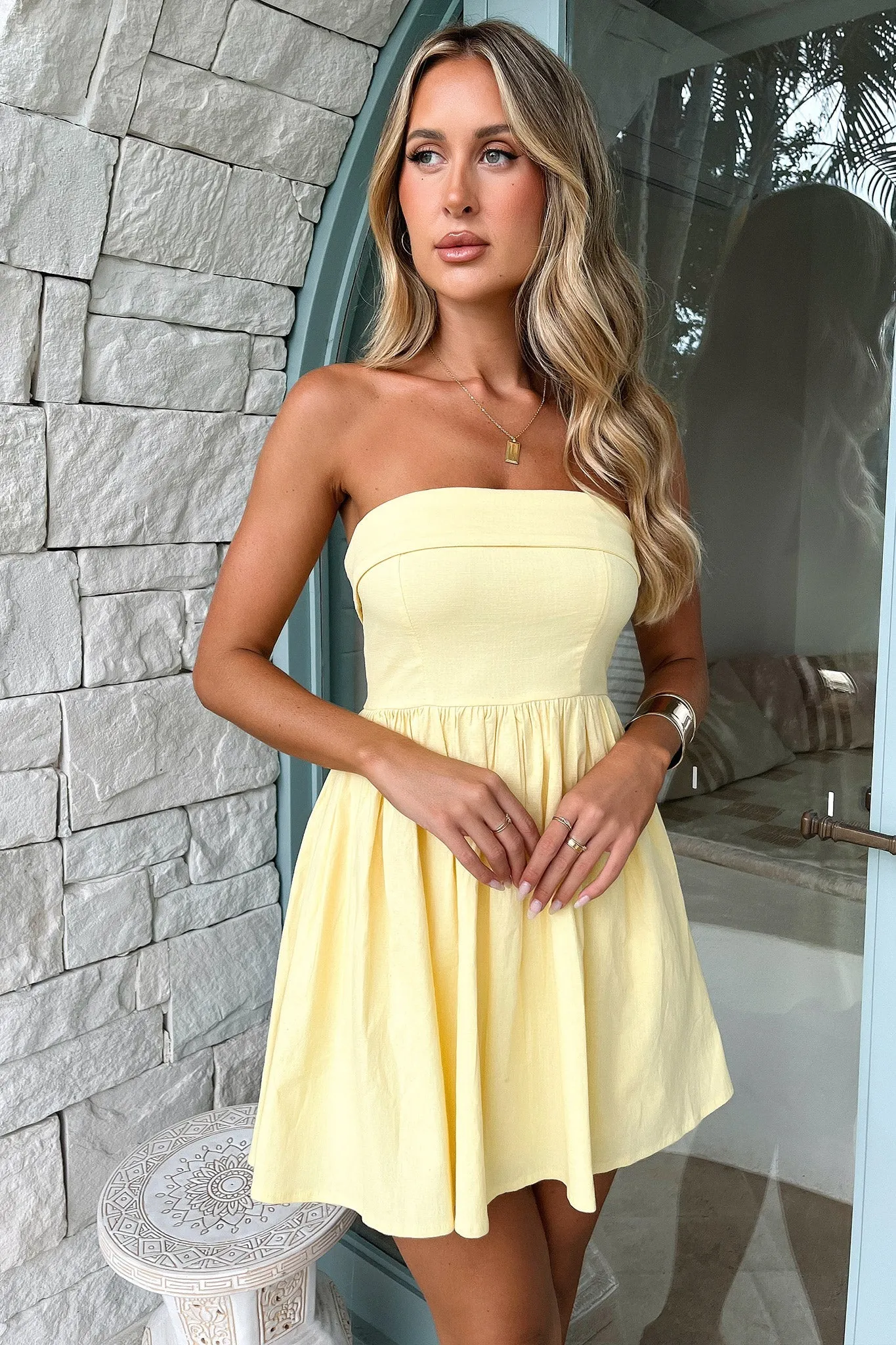 Cornell Mini Dress - Baby Yellow