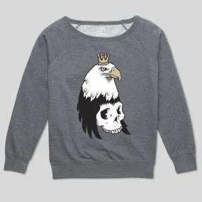 EAGLE SKULL WOMEN'S SCOOP NECK SWEATSHIRT