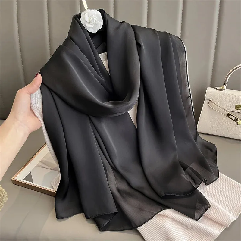 Elegant Silk Scarf Pashmina Hijab Shawls