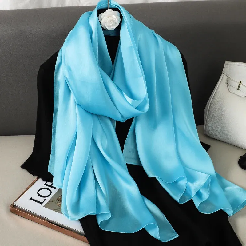 Elegant Silk Scarf Pashmina Hijab Shawls