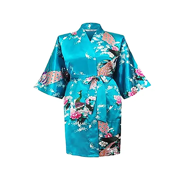 Floral Satin Womens Plus Size Robes, Sizes 20-38, Knee Length