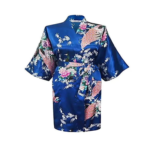 Floral Satin Womens Plus Size Robes, Sizes 20-38, Knee Length