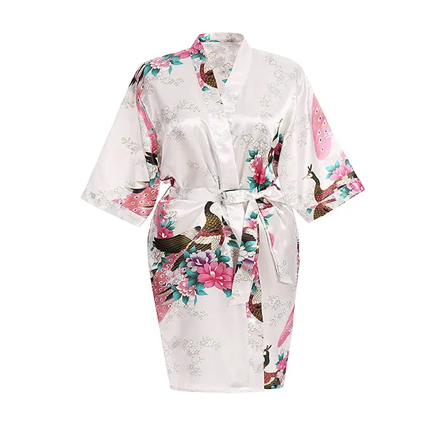 Floral Satin Womens Plus Size Robes, Sizes 20-38, Knee Length