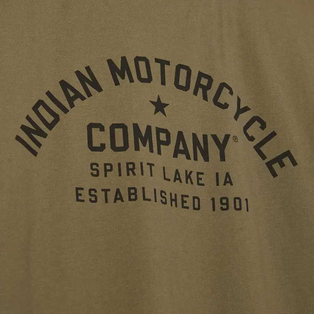 Indian Motorcycle  Mens Established 1901 IMC T-Shirt Tee Lightweight Comfy Khaki