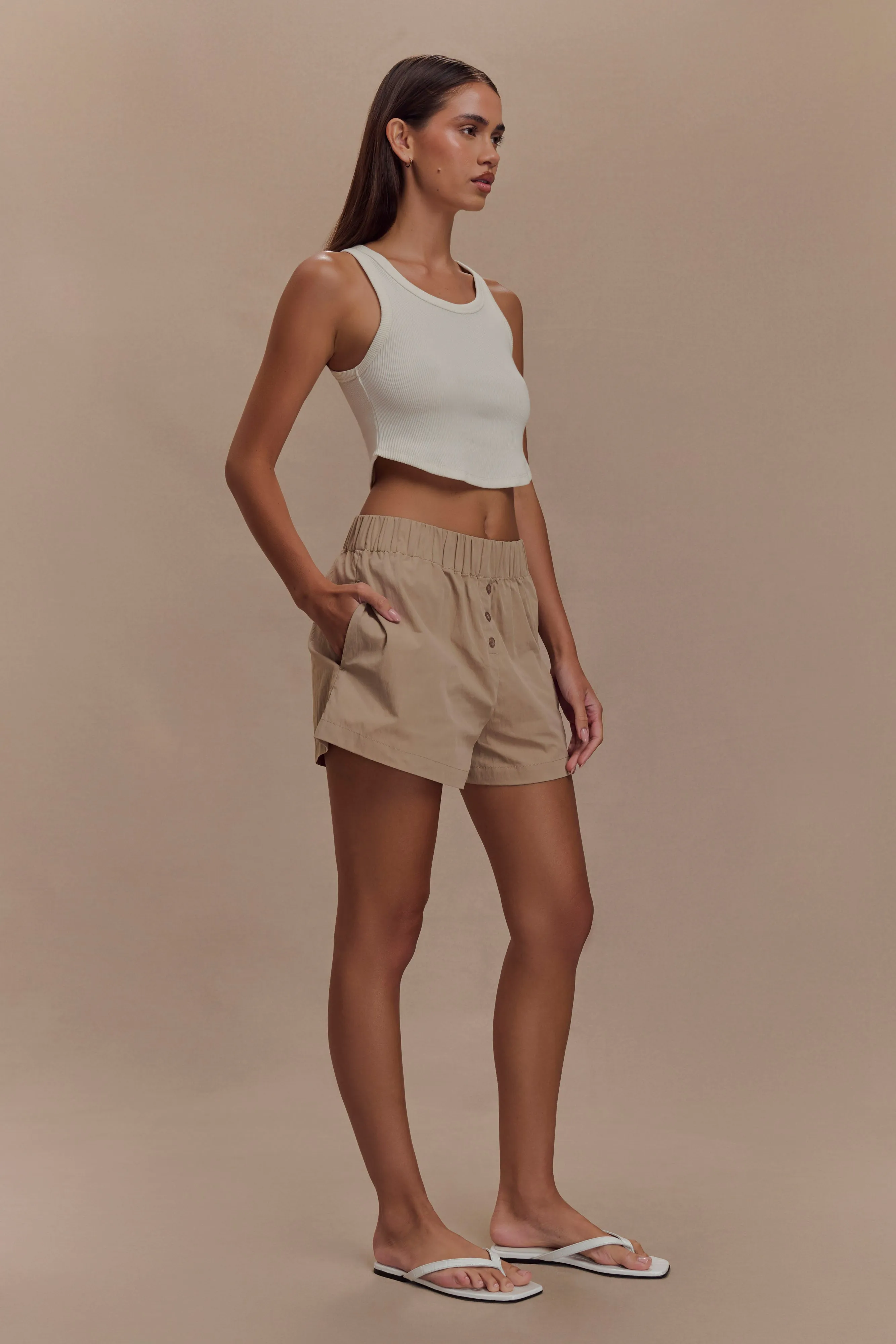 Johanna Cotton Relaxed Shorts - Sand