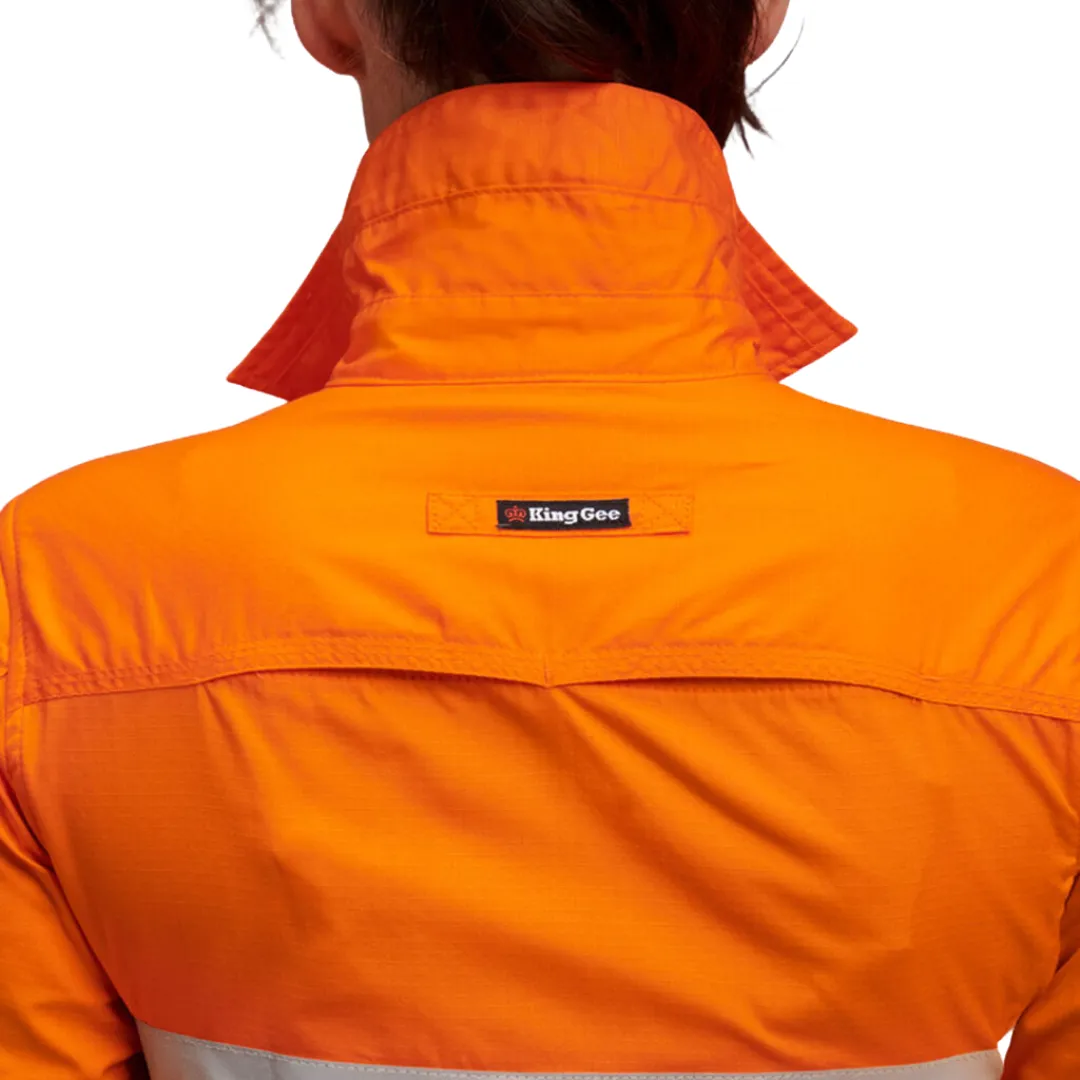 K44545 King Gee Women's Hi-Vis Taped Shirt