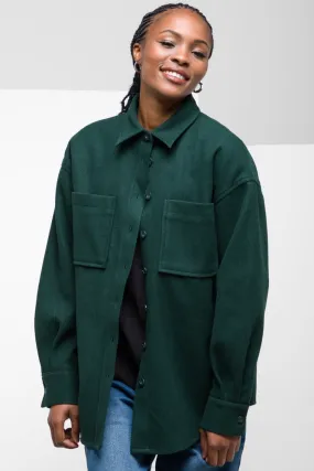 Lightweight Melton Shirt Dark Green