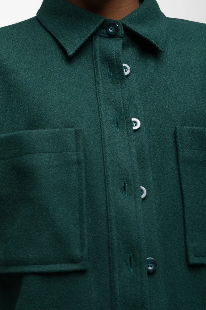 Lightweight Melton Shirt Dark Green