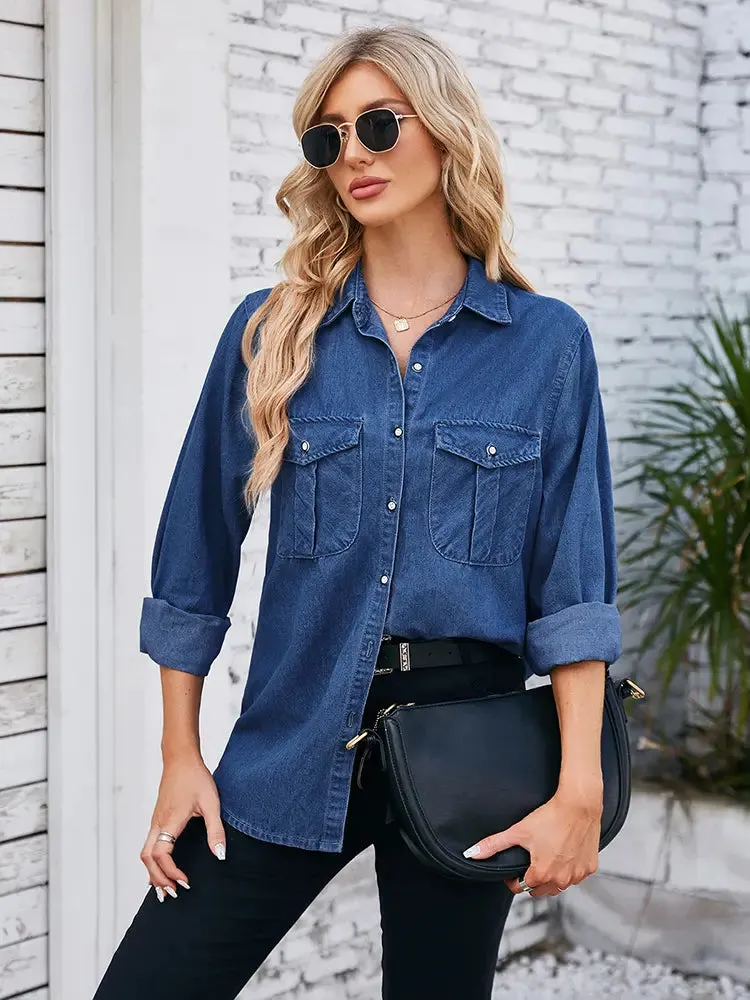 Lightweight Washed Denim Shirt