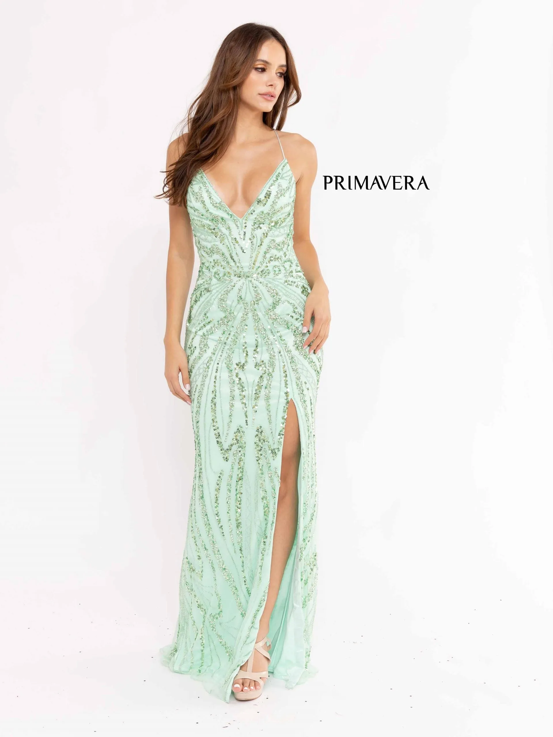 Lorza | Beaded Evening Gown | Primavera 3958