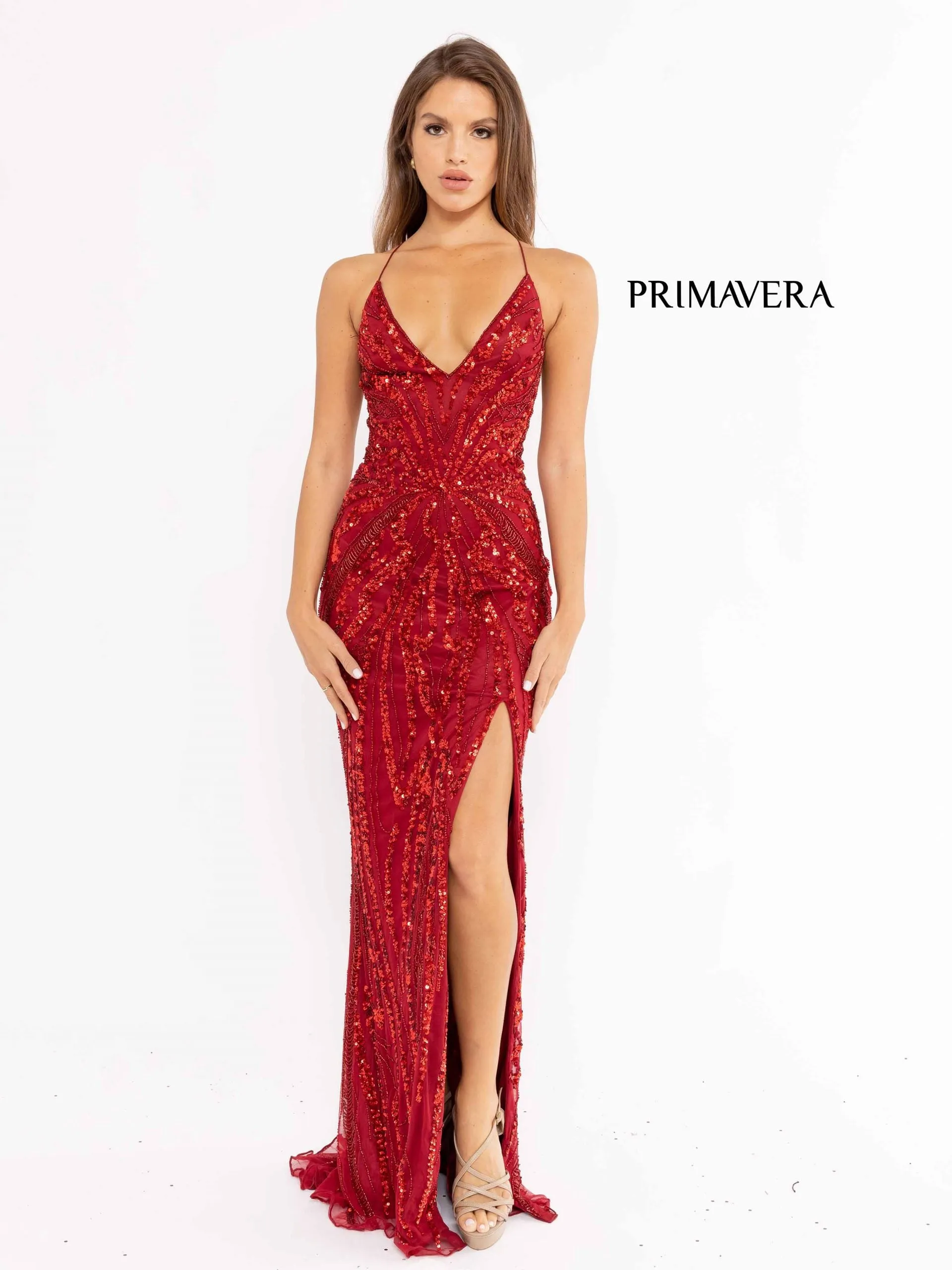 Lorza | Beaded Evening Gown | Primavera 3958