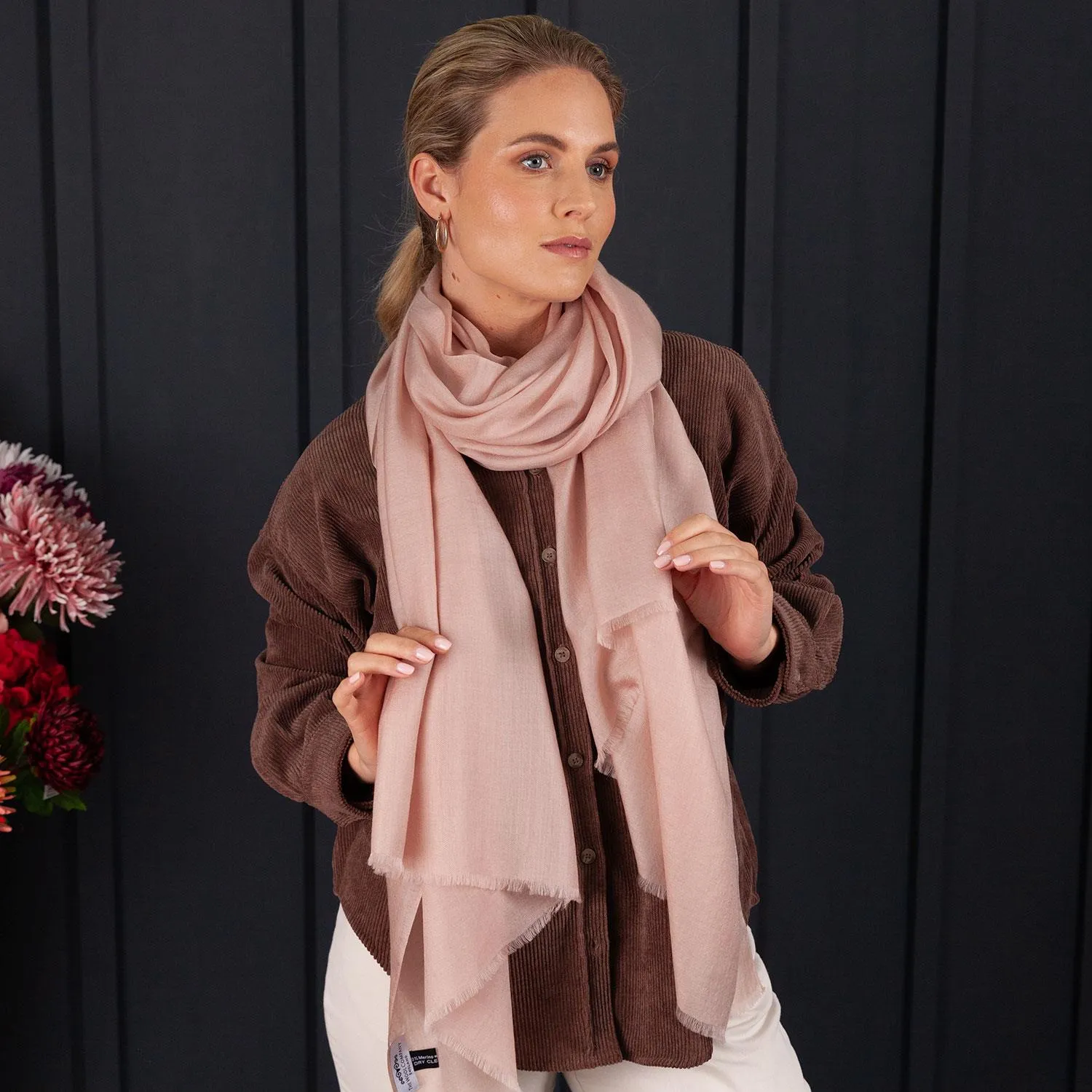 Luxe Merino Silk Shawl Rose Gold