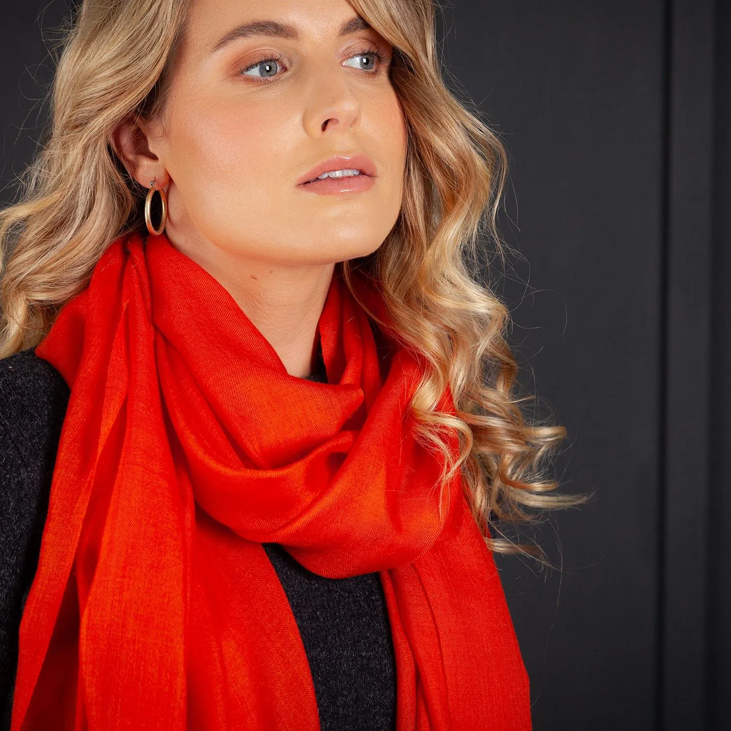 Luxe Merino Silk Shawl Terracotta