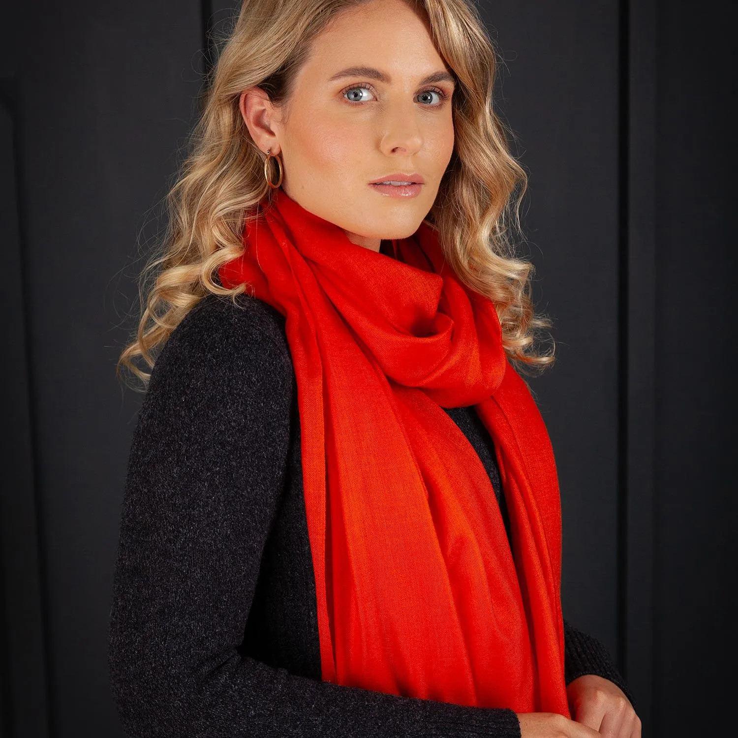 Luxe Merino Silk Shawl Terracotta