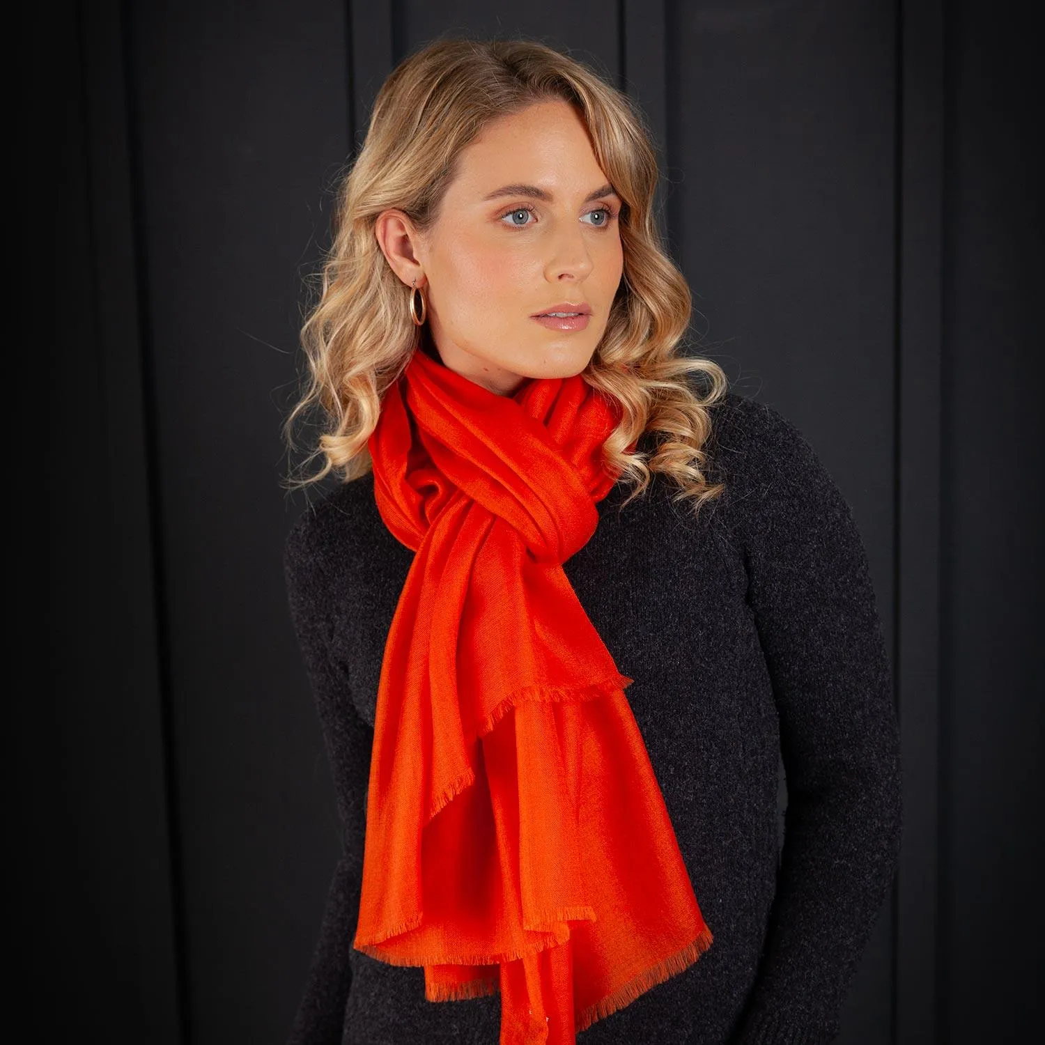 Luxe Merino Silk Shawl Terracotta