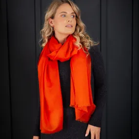 Luxe Merino Silk Shawl Terracotta