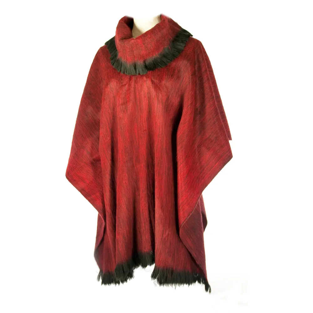 Luxurious Hand-loomed Alpaca Pullover Shawl or Cape