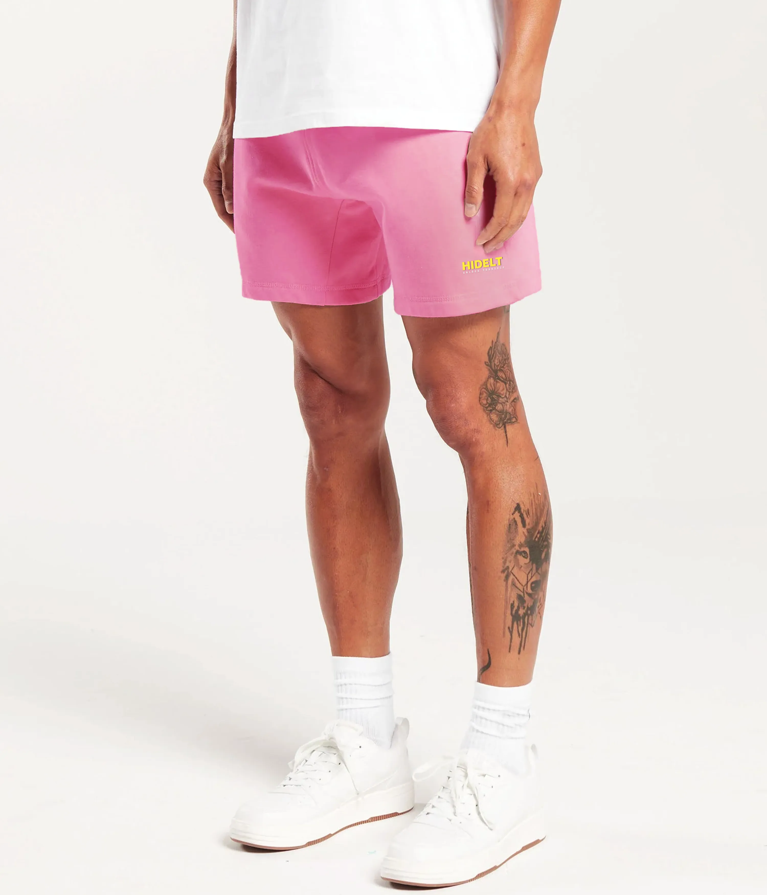 Men Relaxed Fit Sports Sweatshorts - Fuschia Pink