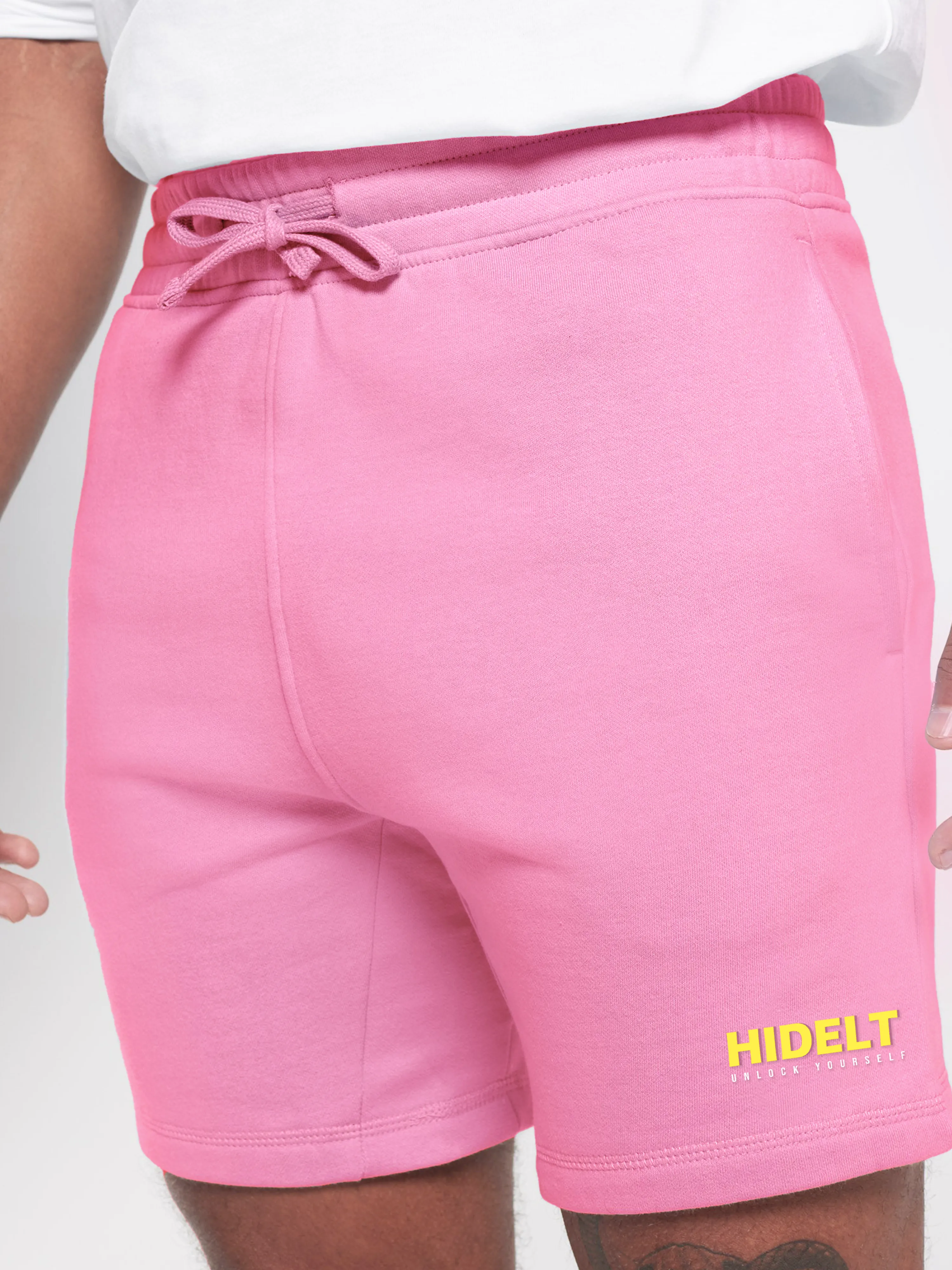 Men Relaxed Fit Sports Sweatshorts - Fuschia Pink