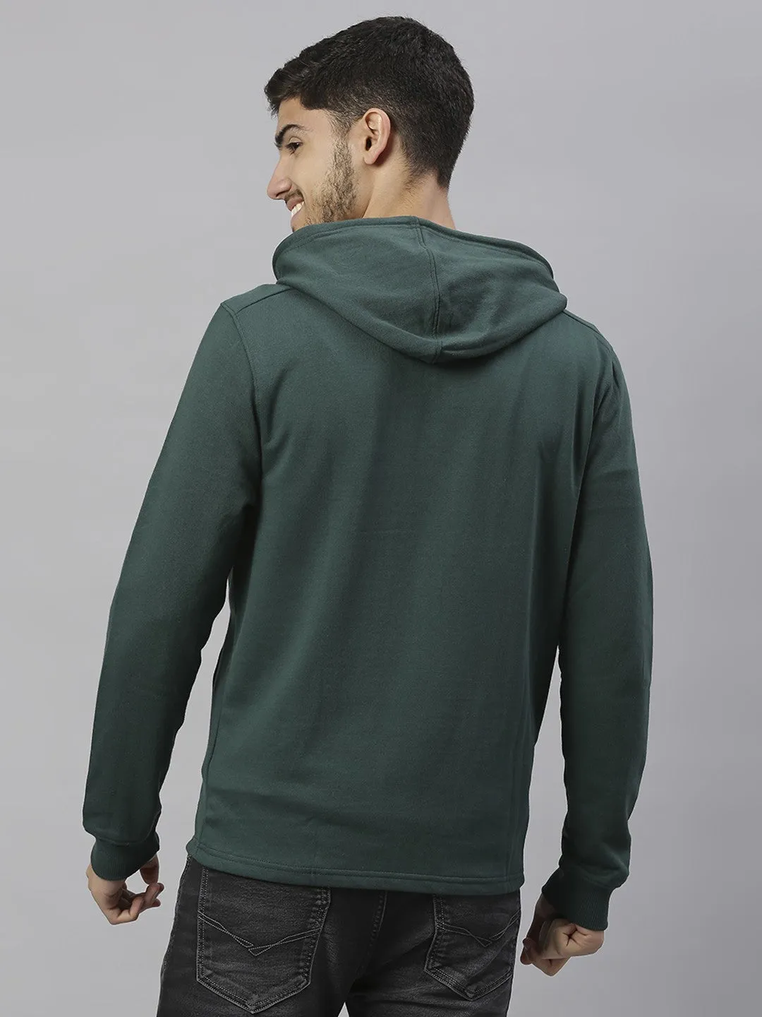 Mens Long-Sleeve Hoodie - Lightweight Casual Winterwear  (Petrol Green)