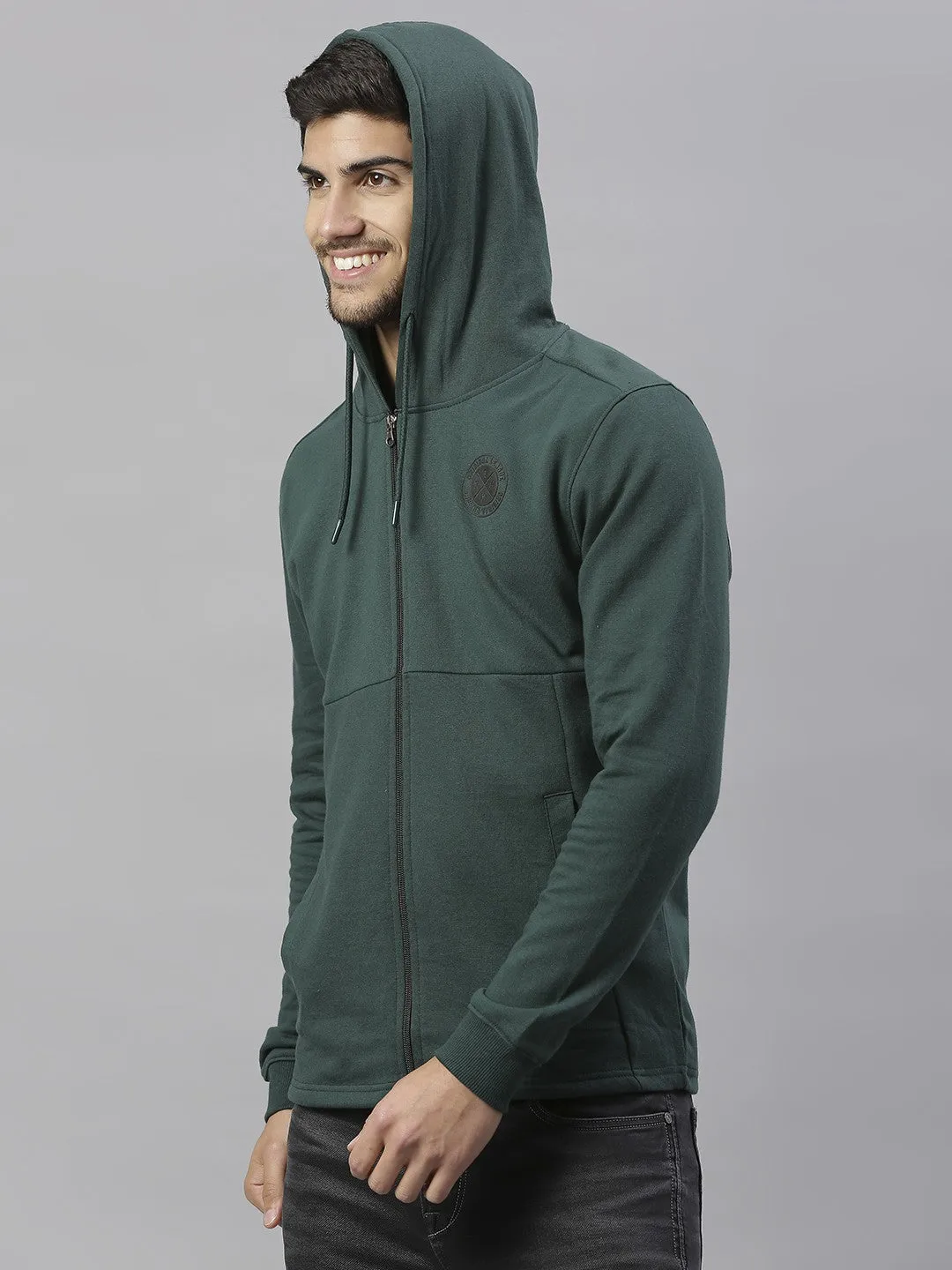 Mens Long-Sleeve Hoodie - Lightweight Casual Winterwear  (Petrol Green)