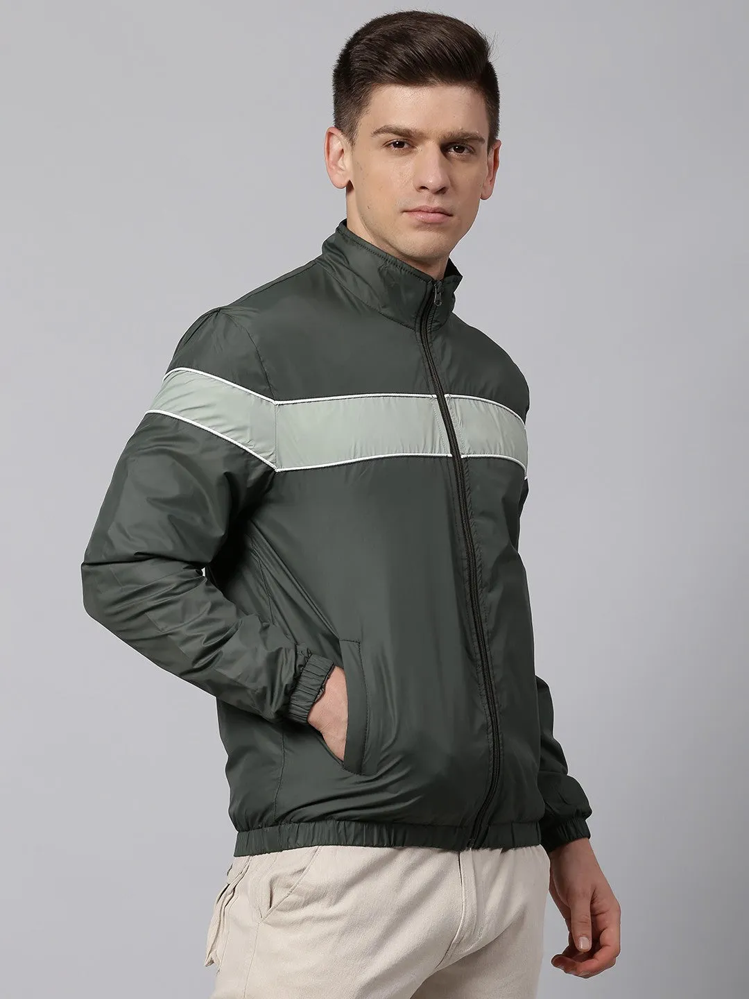 Mens Long-Sleeve Jacket - Lightweight Casual Winterwear  (Petrol)