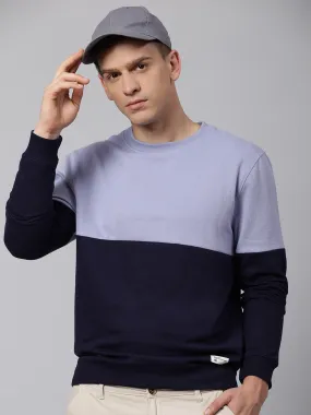 Mens Long-Sleeve Sweatshirt - Lightweight Casual Sweatshirt  (Light Blue)